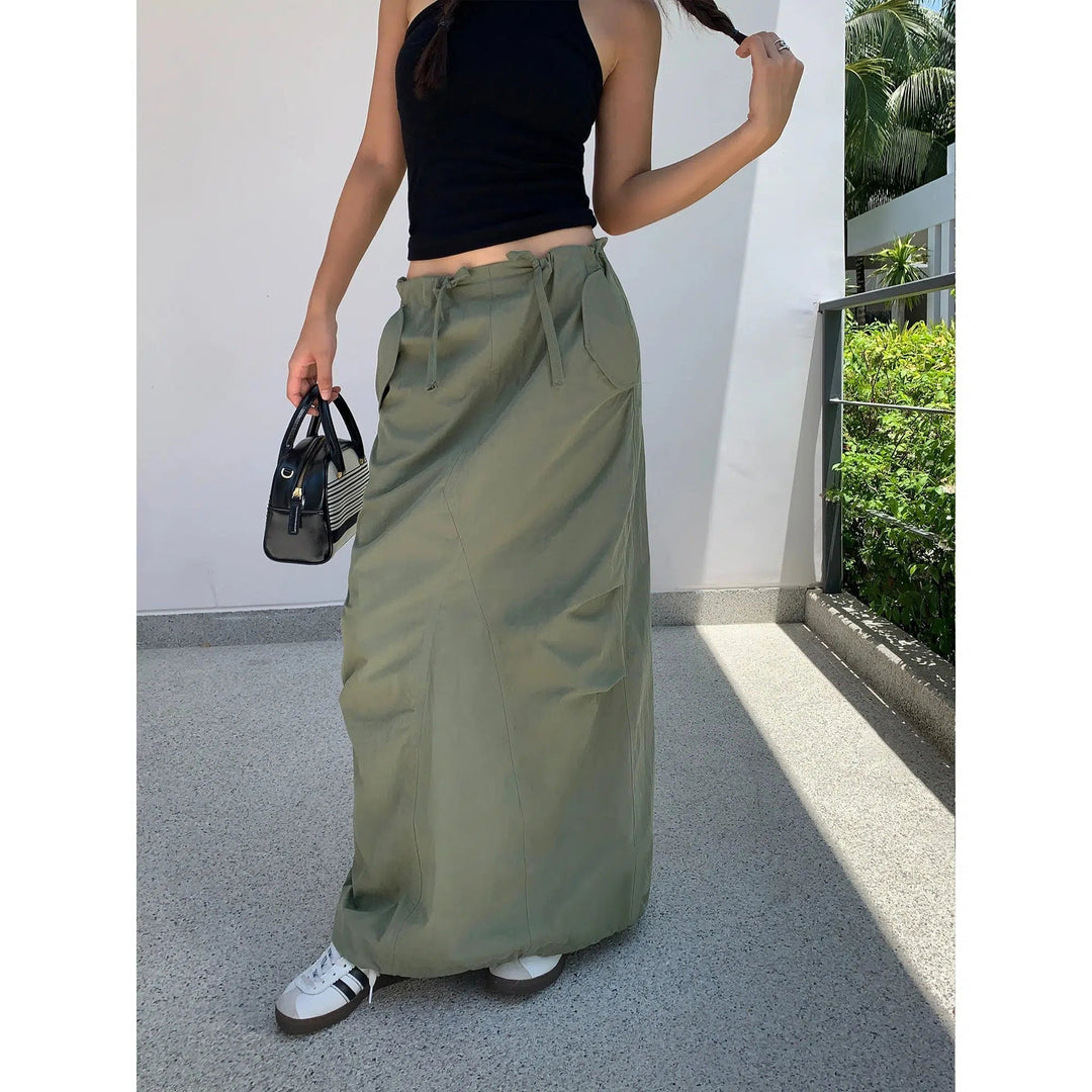 Casual High Waist Maxi Skirt