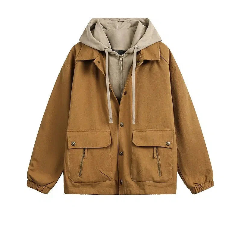 Casual Hooded Pockets Jacket