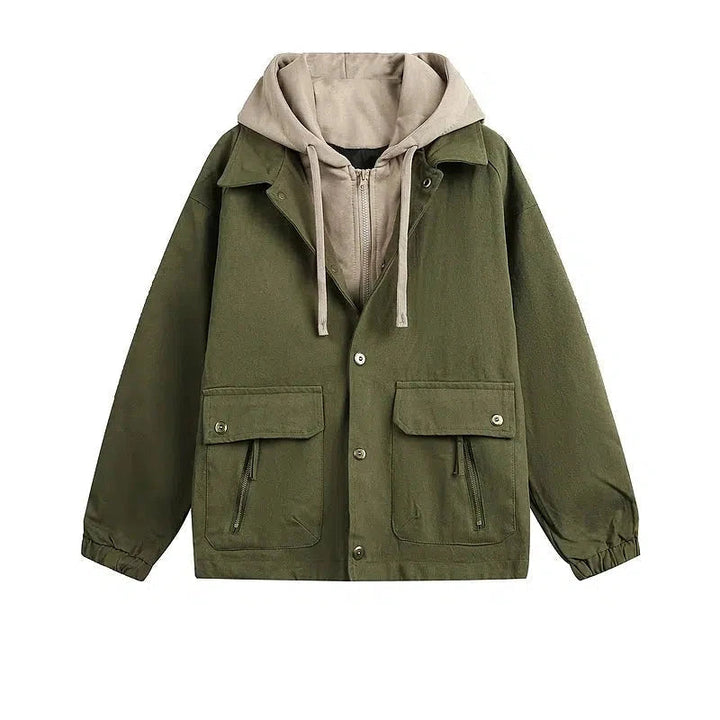 Casual Hooded Pockets Jacket