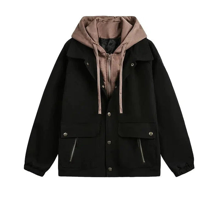 Casual Hooded Pockets Jacket