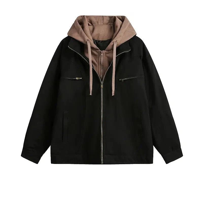 Casual Hooded Zip-Up Jacket