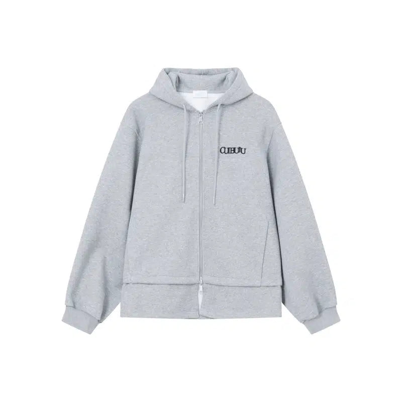 Casual Hooded Zip-Up Sweatshirt