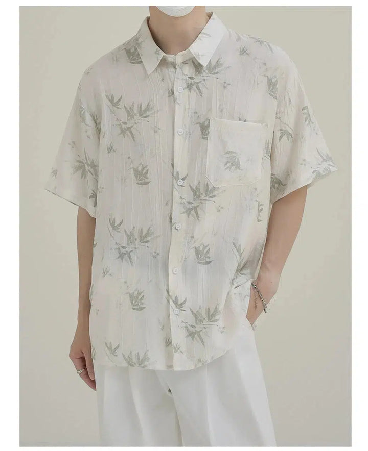 Casual Leaf Print Shirt