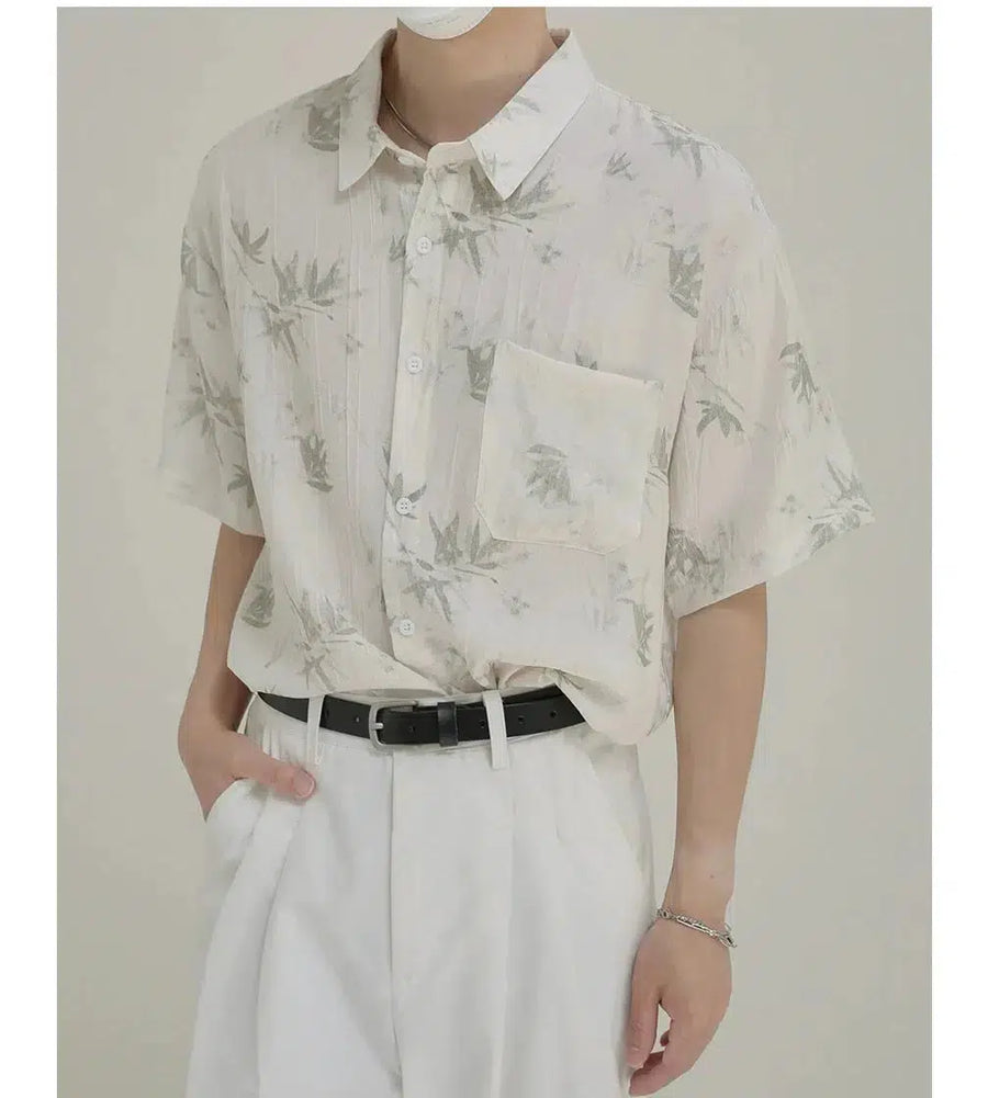 Casual Leaf Print Shirt