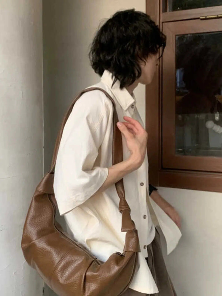 Casual Leather Shoulder Bag