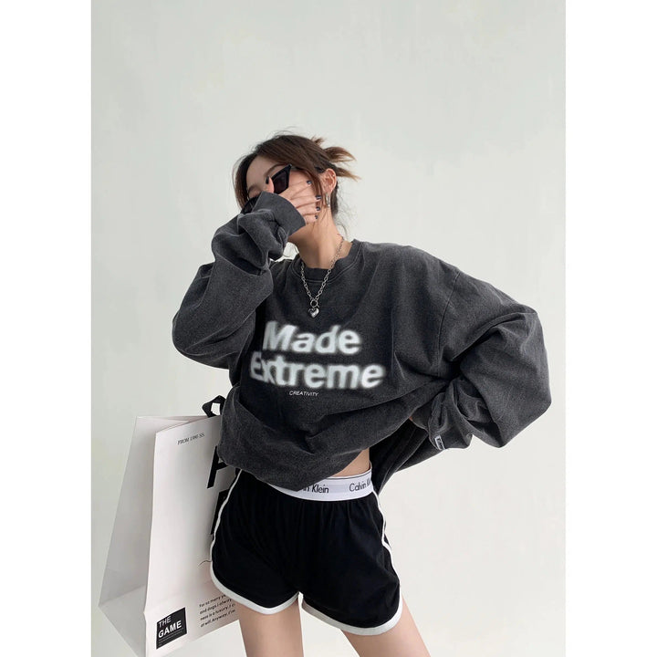 Casual Long Sleeve Oversized Sweatshirt