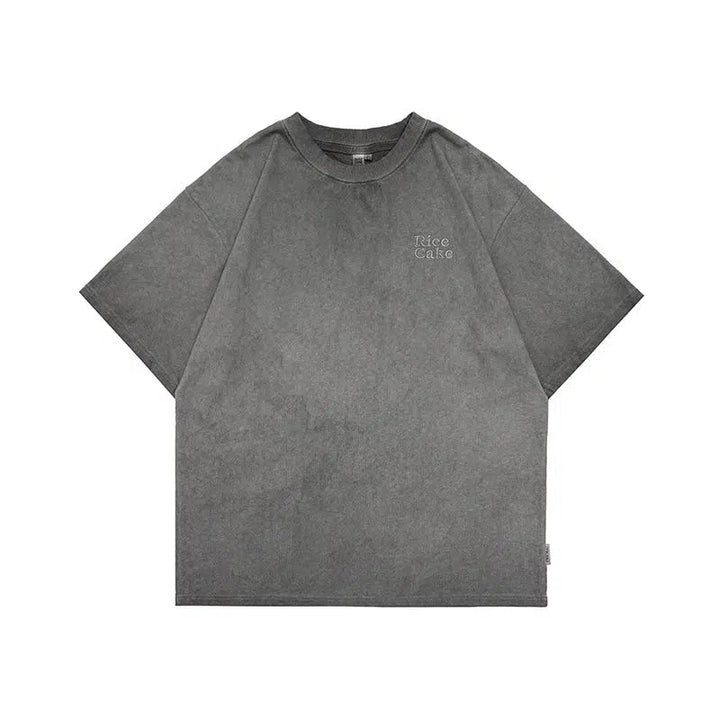 Embroidery Washed Distressed T-Shirt