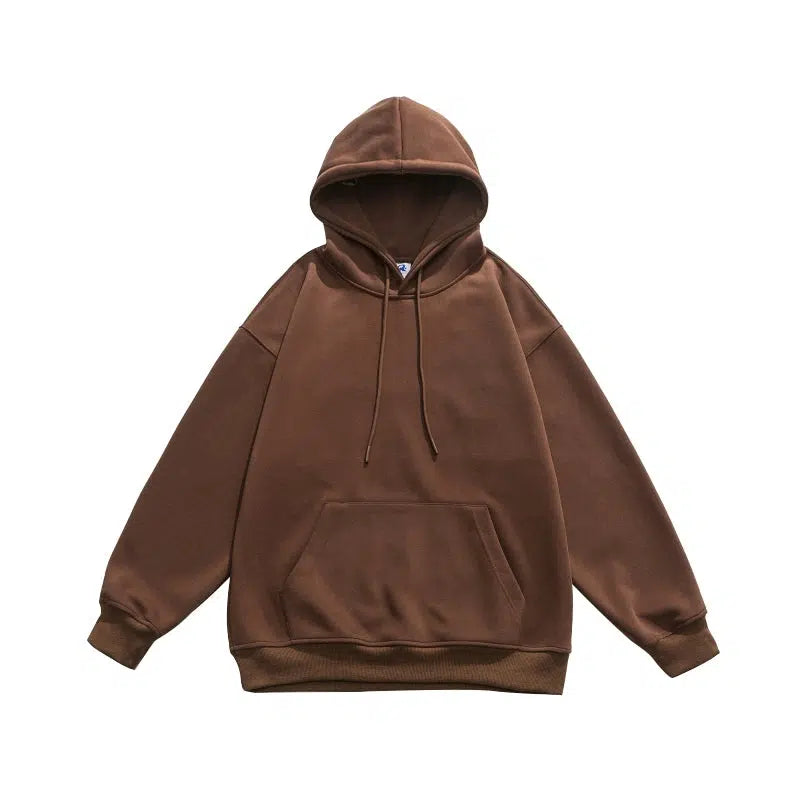 Basic Drawstring Pullover Hoodie