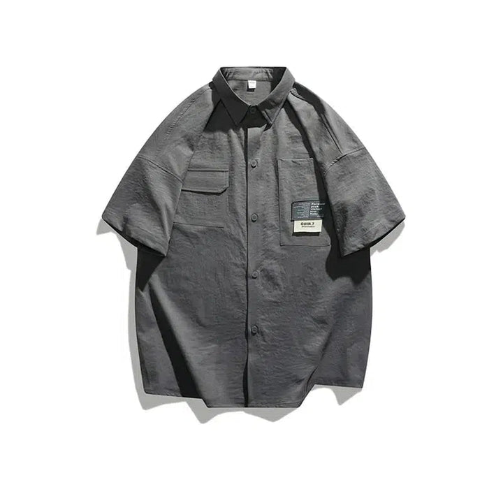 Casual Short Sleeve Button-Up Shirt