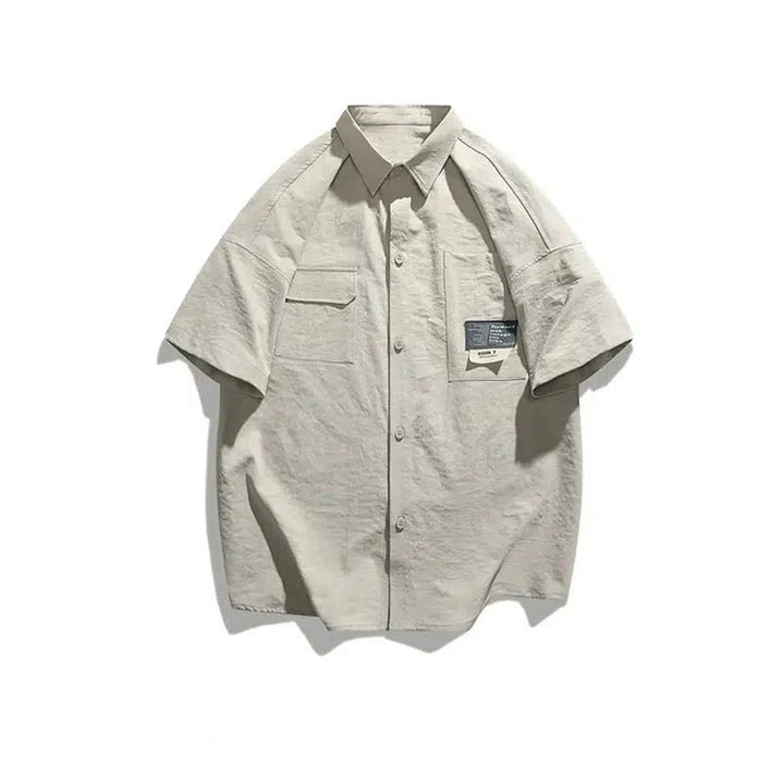 Casual Short Sleeve Button-Up Shirt