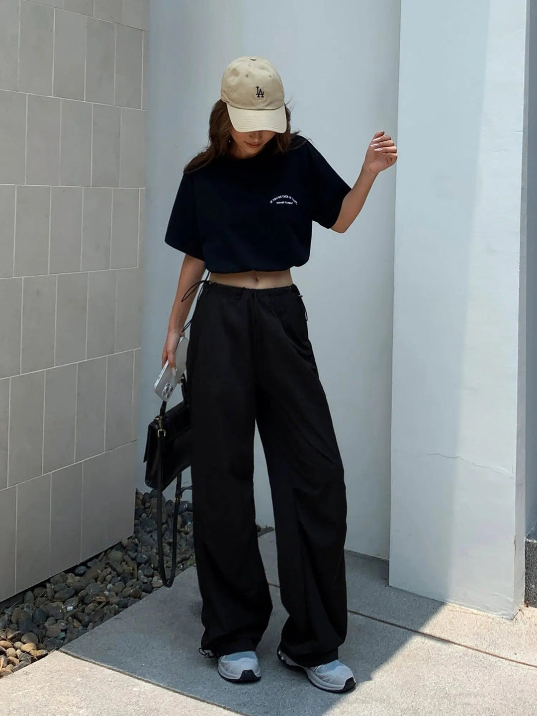 Casual Straight Drawstring Trousers