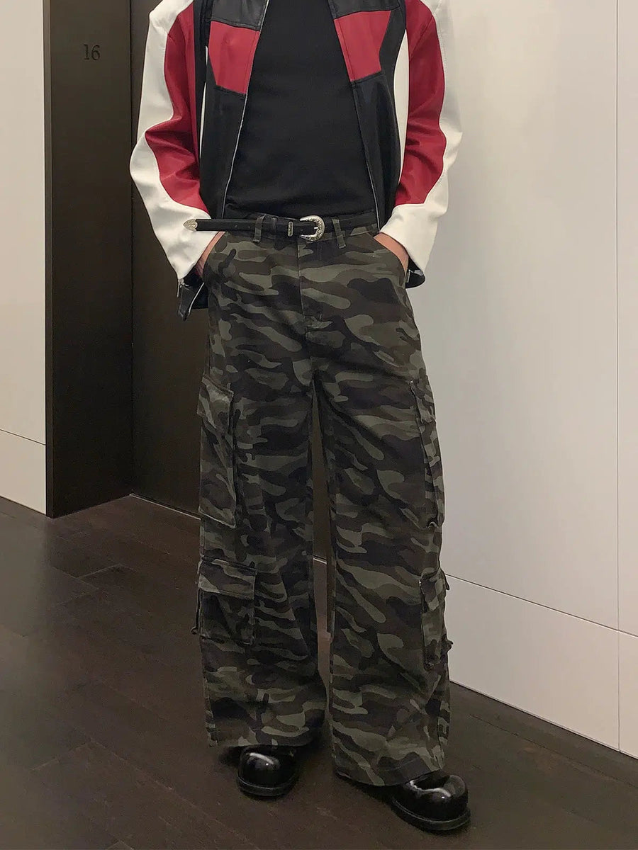 Casual Straight-leg Camouflage Pants