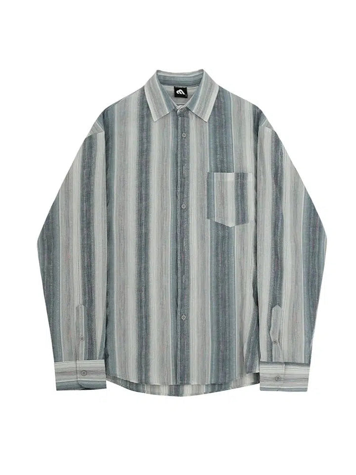 Casual Striped Button-Up Shirt