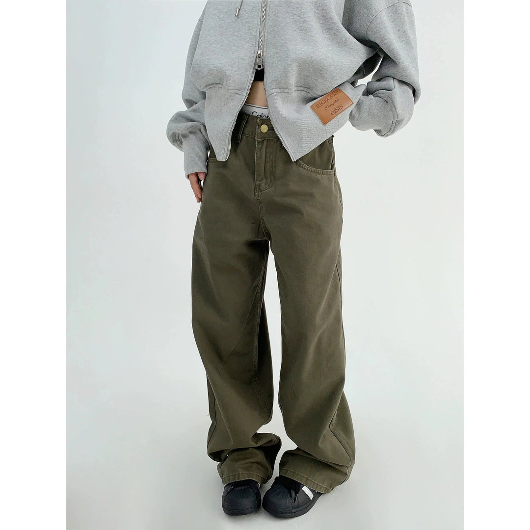 Overalls Washed Wide-leg Pants