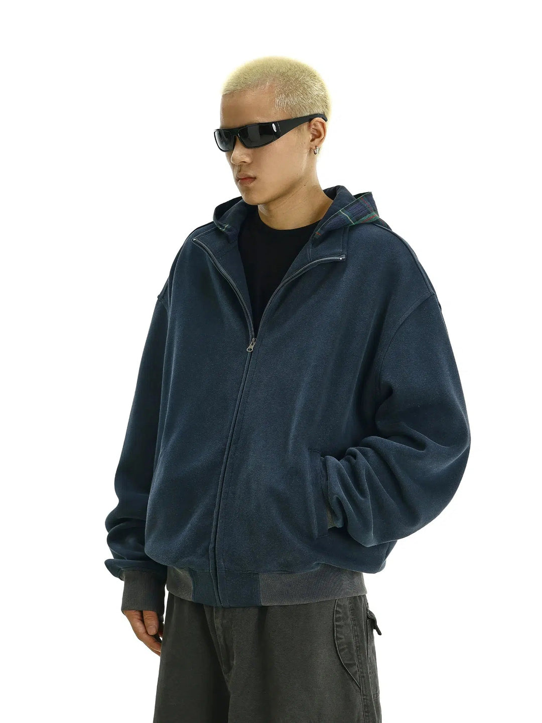 Casual Zip-Up Pockets Hoodie