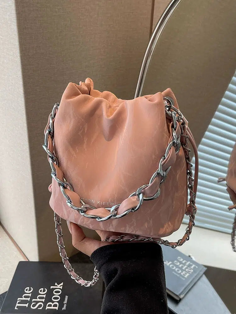 Chain Strap Bucket Shaped Bag