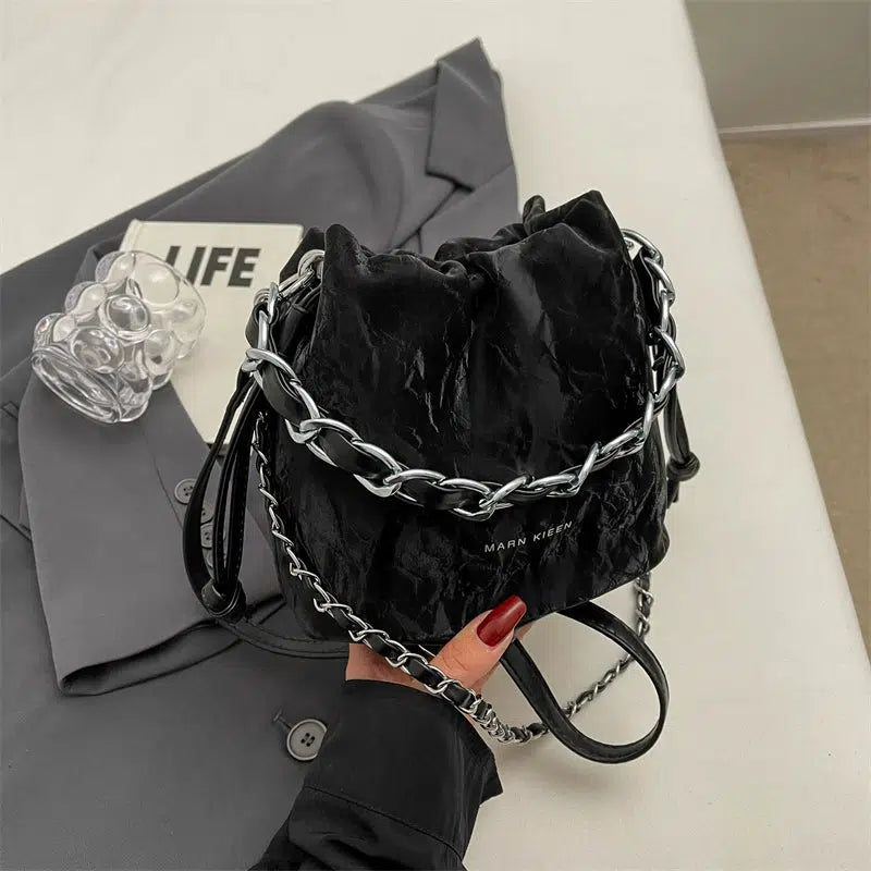 Chain Strap Bucket Shaped Bag