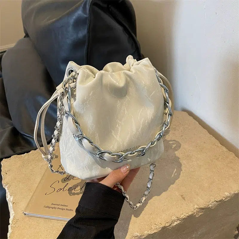 Chain Strap Bucket Shaped Bag