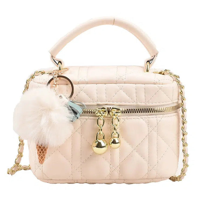 Chain Strap Quilted Bucket Shaped Bag