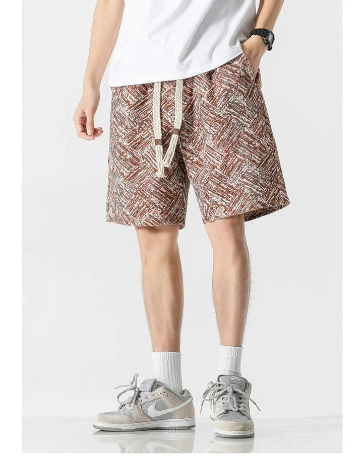 Check Embroidered Casual Shorts