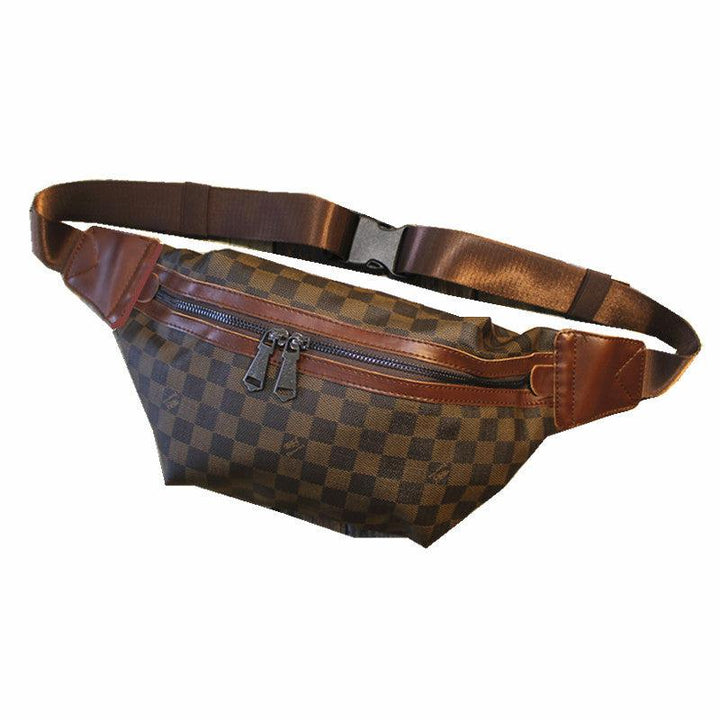 Checkered Leather Chest Bag