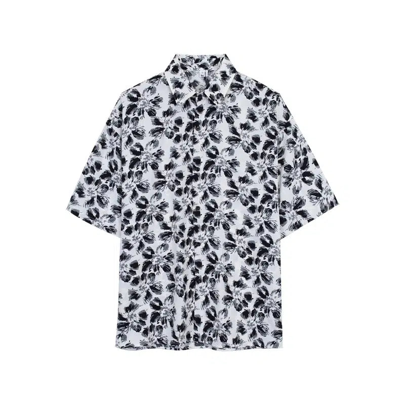 Chiffon Short Sleeve Floral Shirt