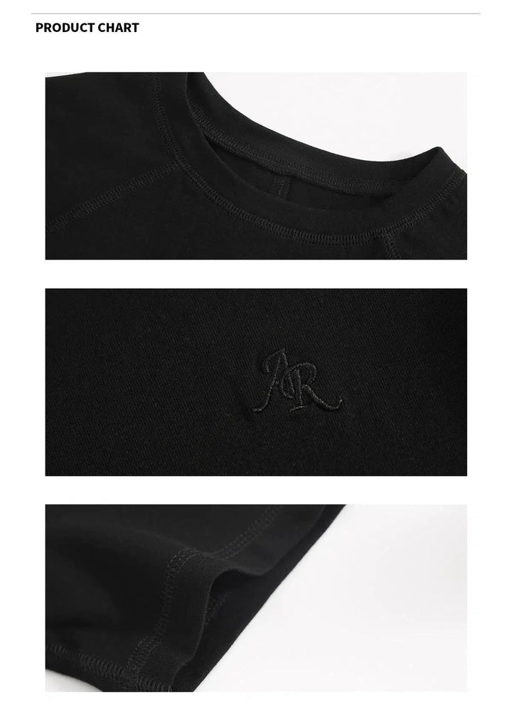 Classic Crewneck Short Sleeve Pullover with Embroidered Logo