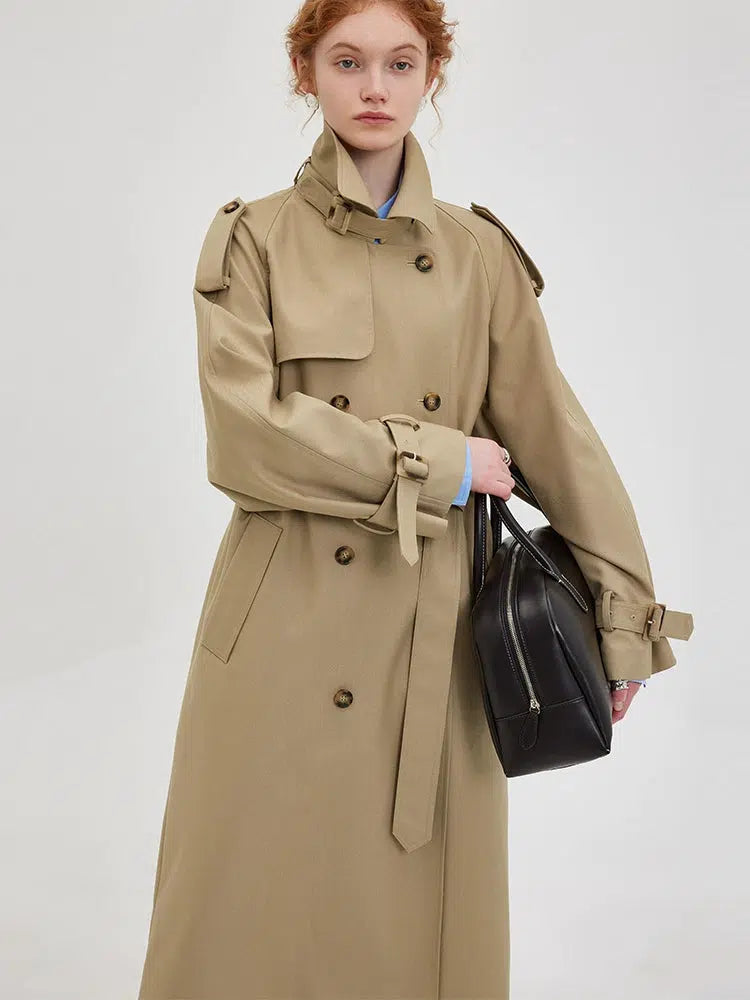 Double-Breasted Belted Trench Coat