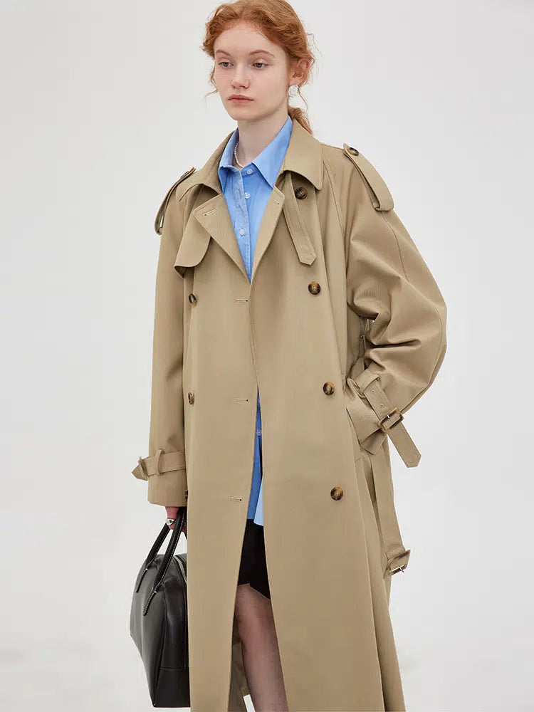 Double-Breasted Belted Trench Coat