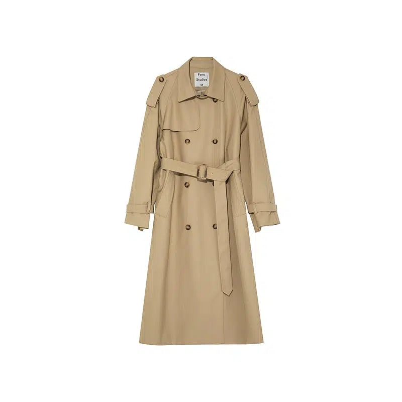 Double-Breasted Belted Trench Coat