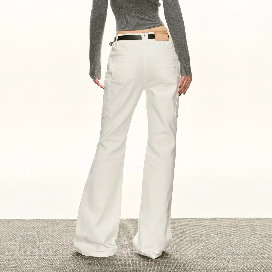 Classic Fit Casual Pants with Belt Loops and Pocket Detail