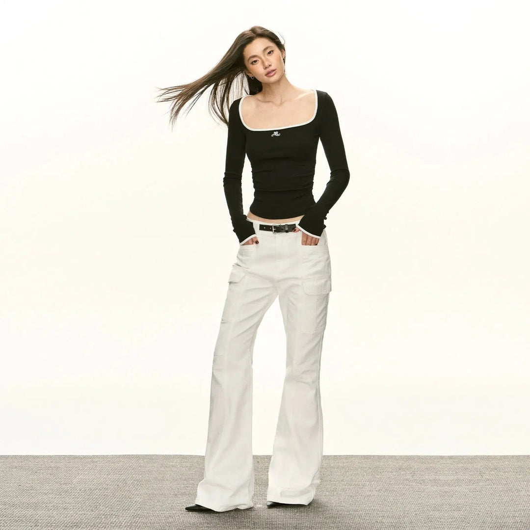 Classic Fit Casual Pants with Belt Loops and Pocket Detail