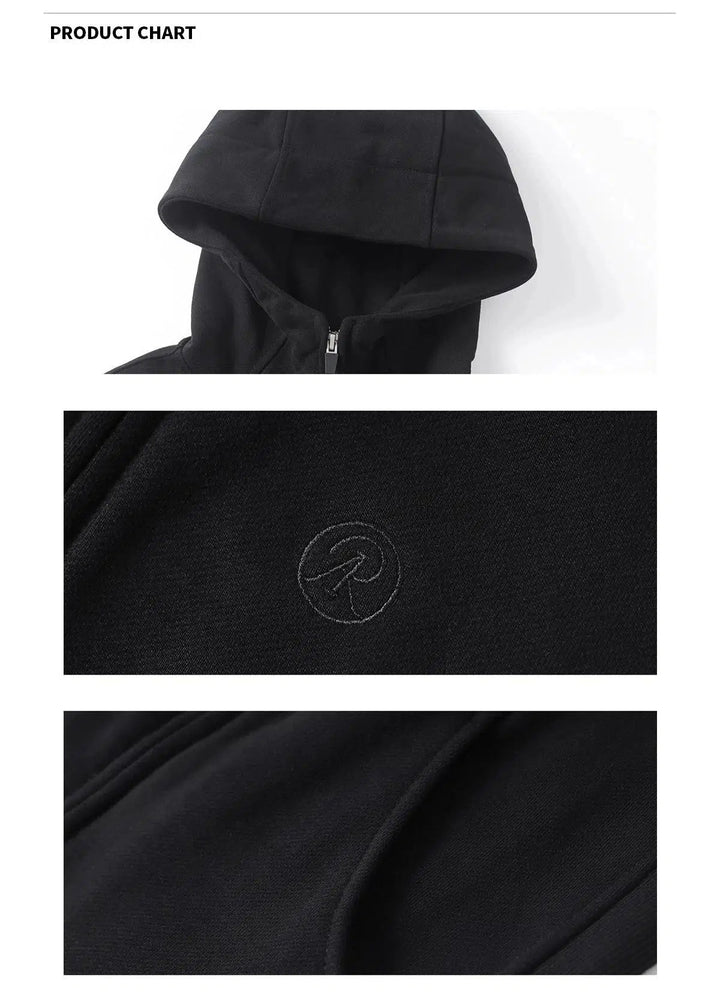 Classic Full-Zip Hooded Sweatshirt with Embroidered Logo