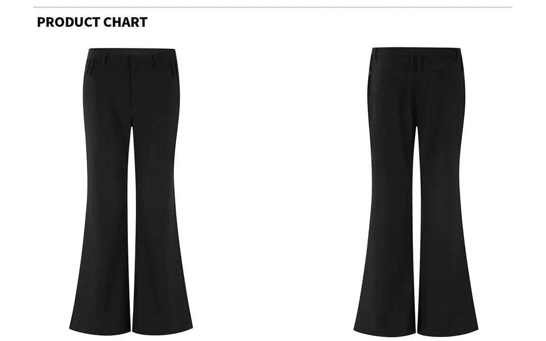 Classic High-Waist Flared Casual Pants with Belt Loops