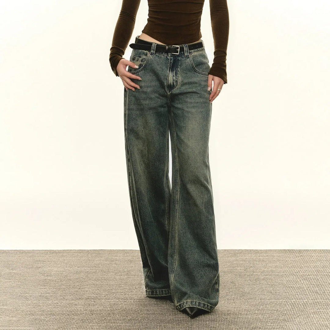 Classic High-Waist Flared Denim Jeans