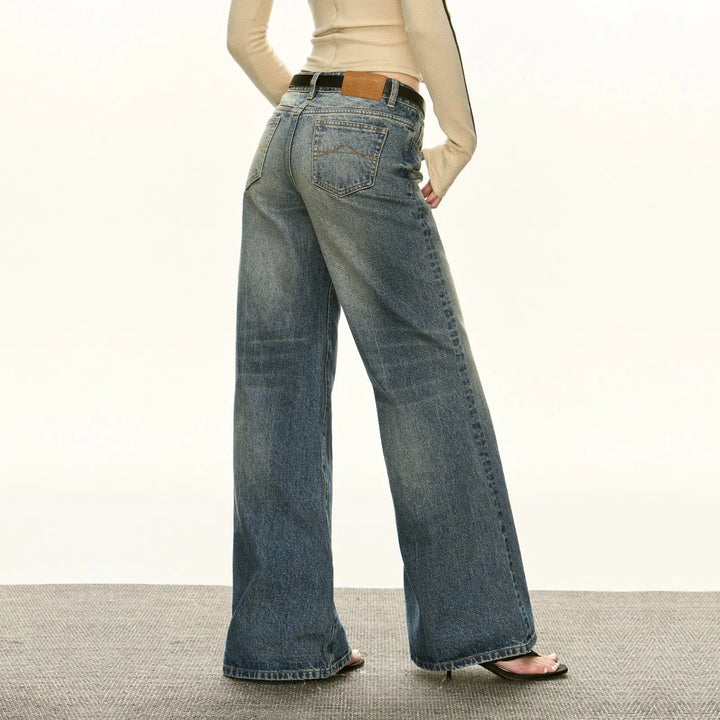 Classic High-Waisted Flared Jeans with Belt Loops