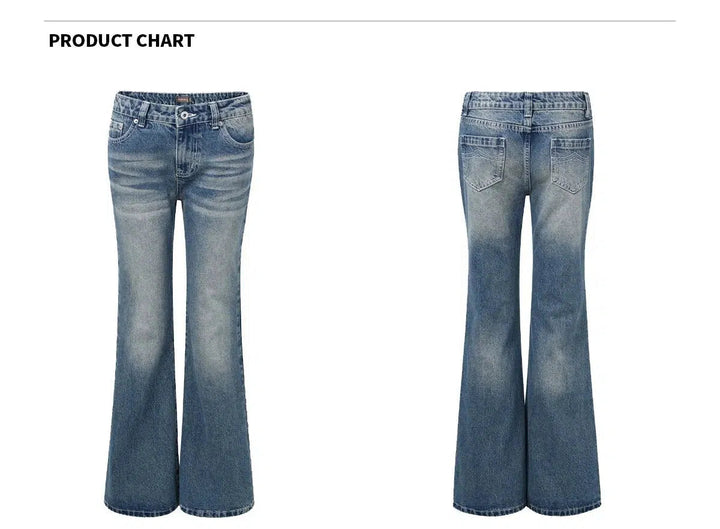 Classic High-Waisted Flared Jeans with Five-Pocket Design