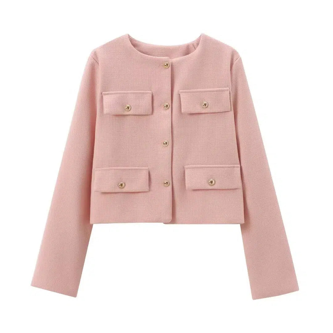 Classic Pockets Buttoned Jacket