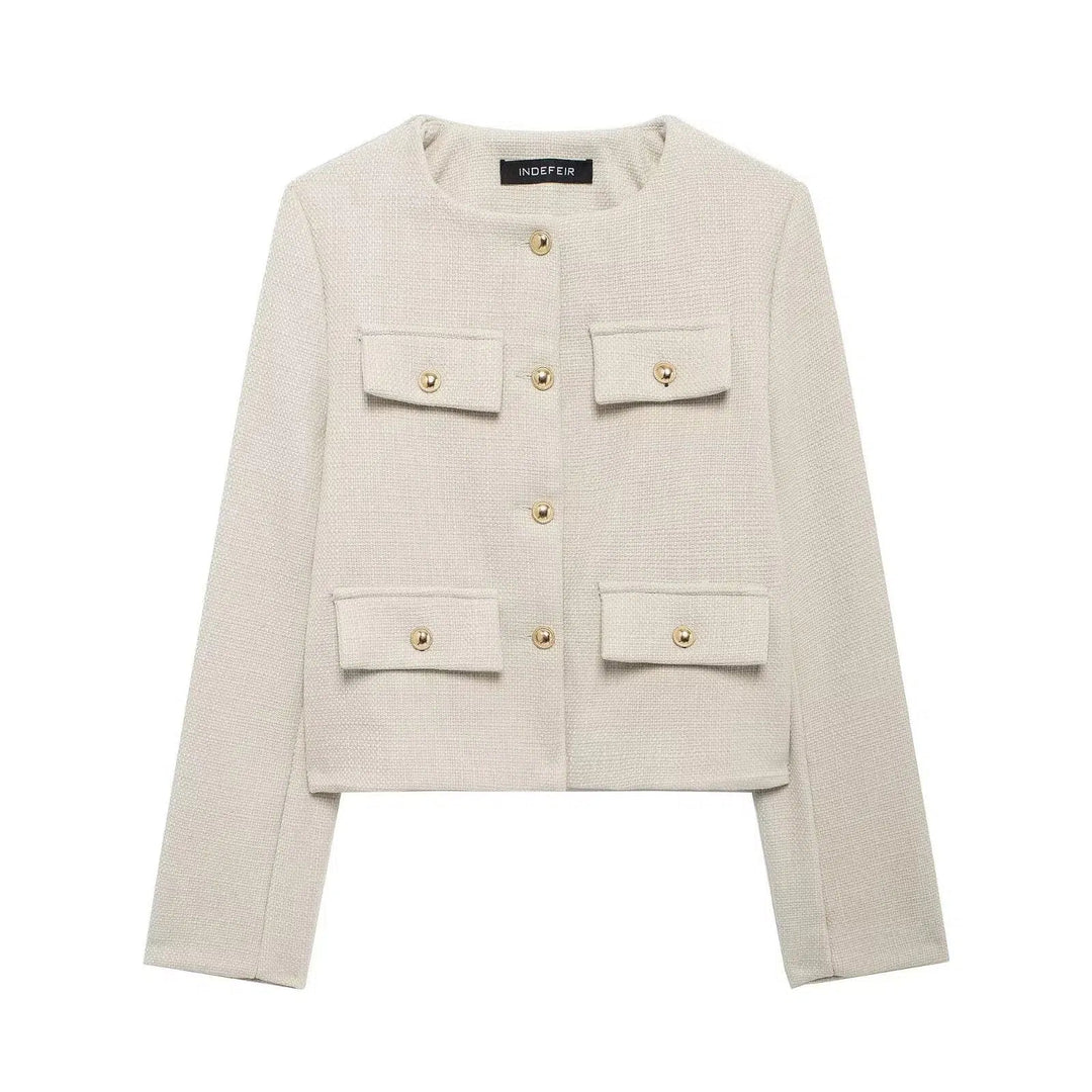 Classic Pockets Buttoned Jacket