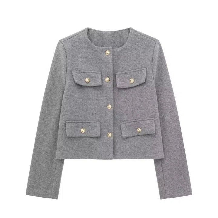 Classic Pockets Buttoned Jacket