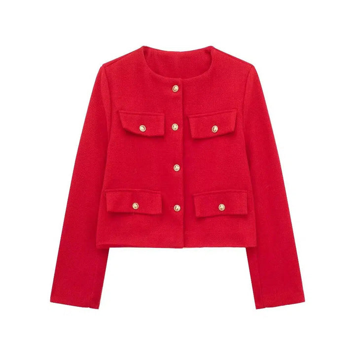 Classic Pockets Buttoned Jacket