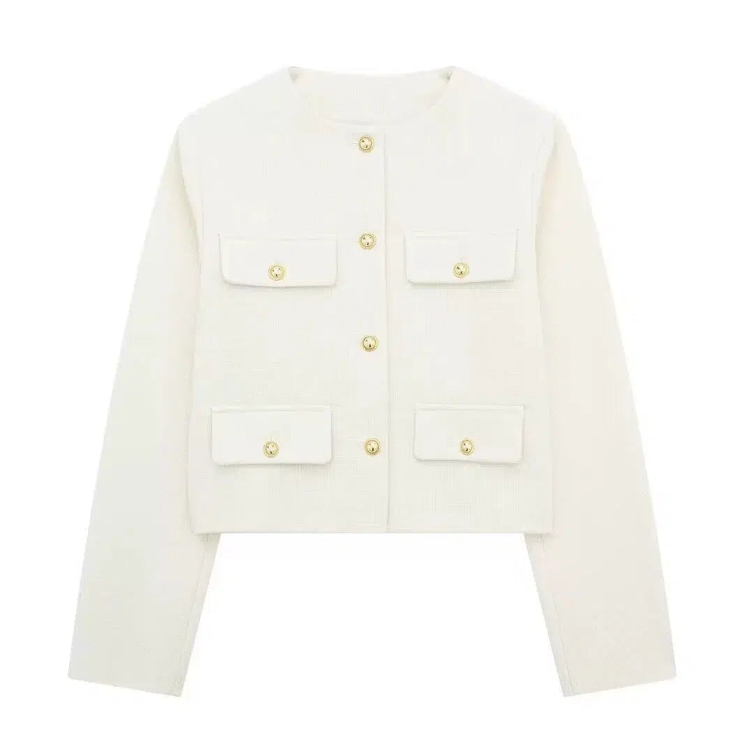 Classic Pockets Buttoned Jacket