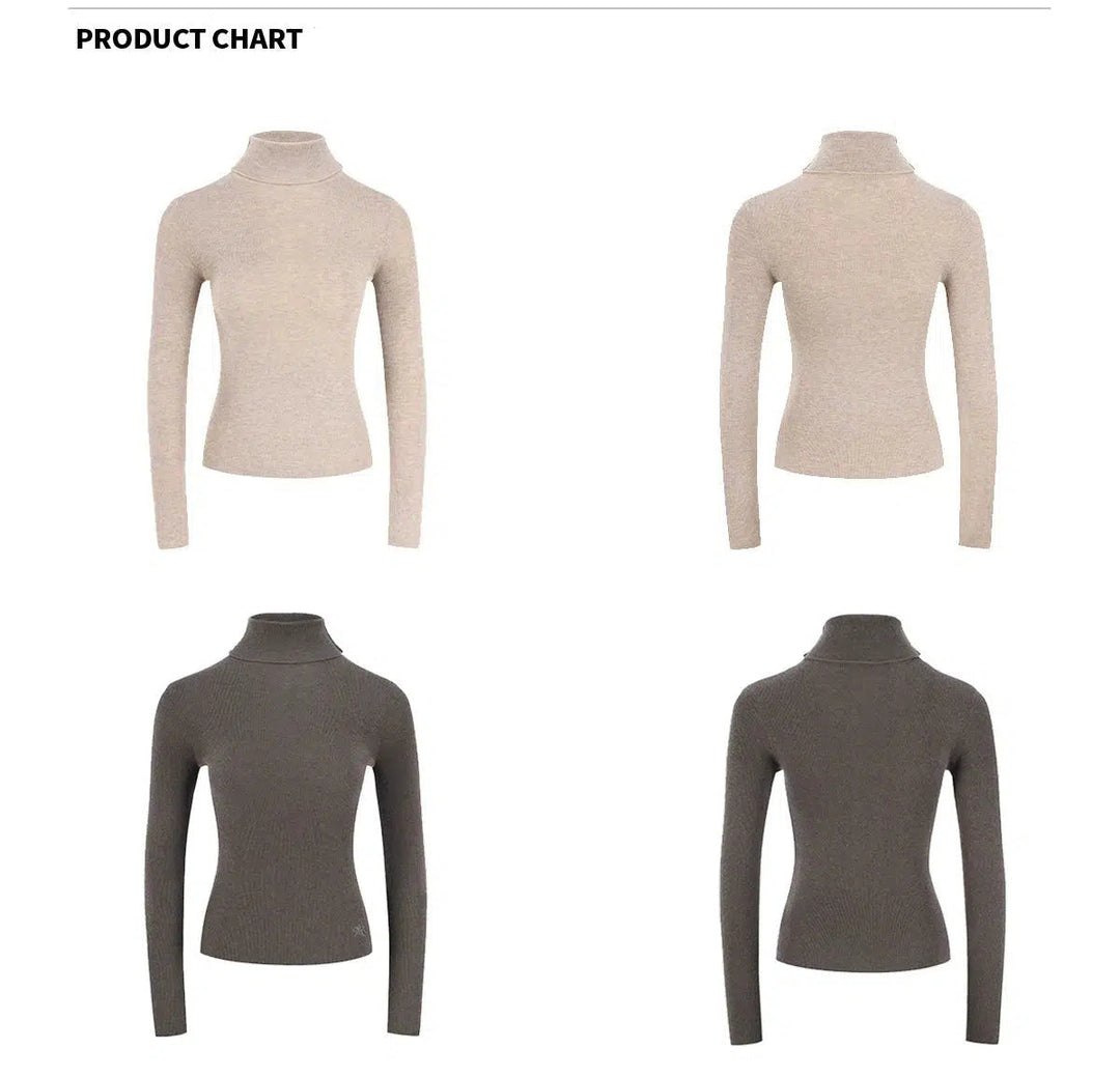 Classic Turtleneck Ribbed Pullover - Slim Fit