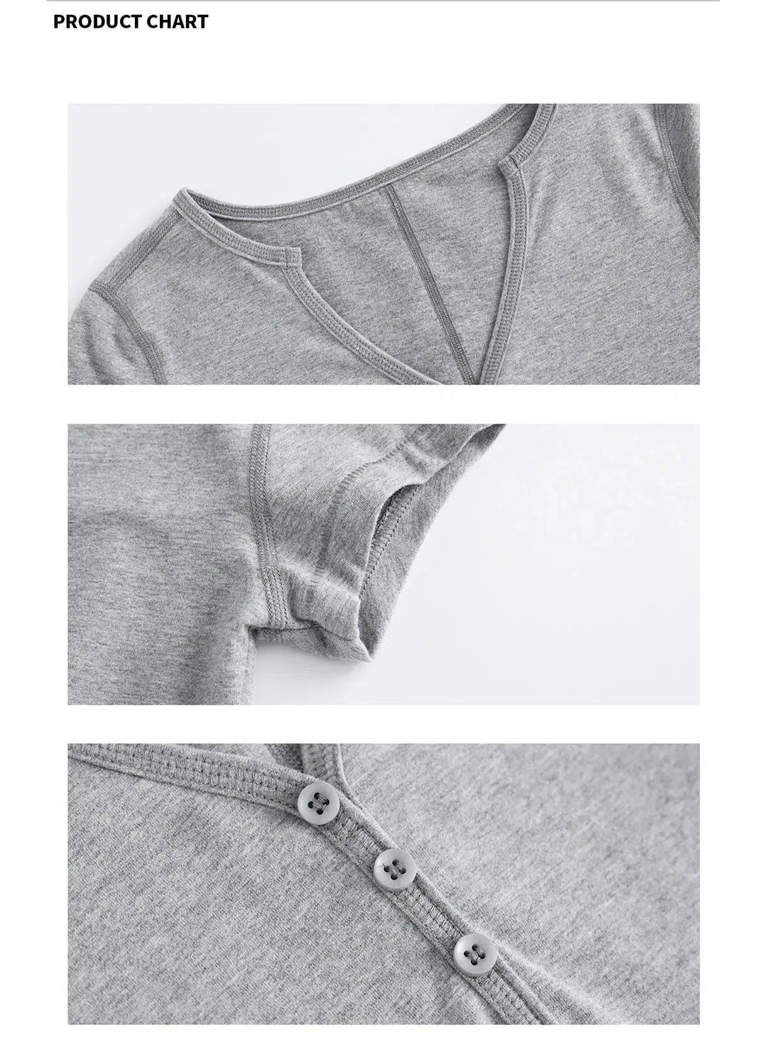 Classic V-Neck Henley Pullover with Button Detail