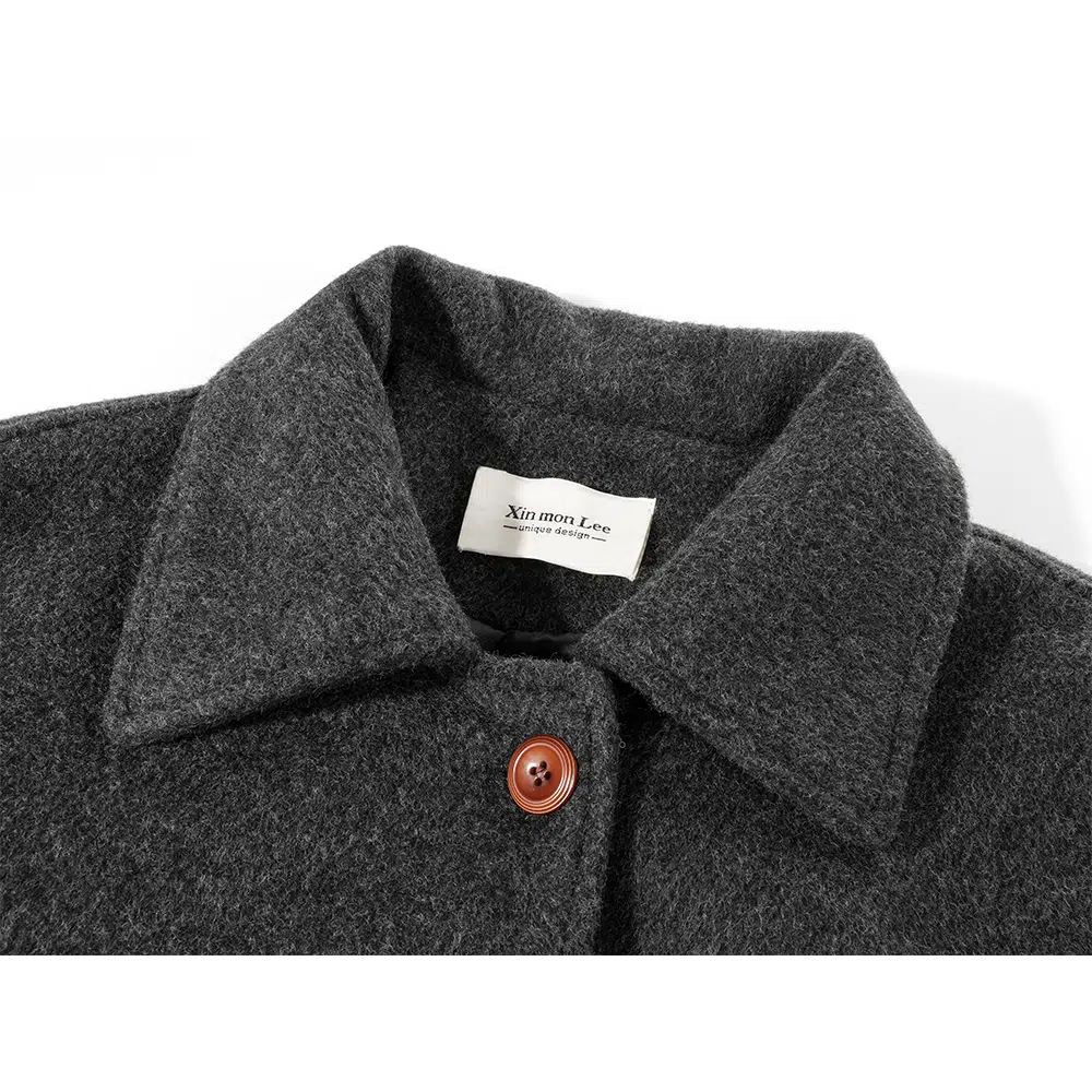 Button Accents Classic Wool Overcoat