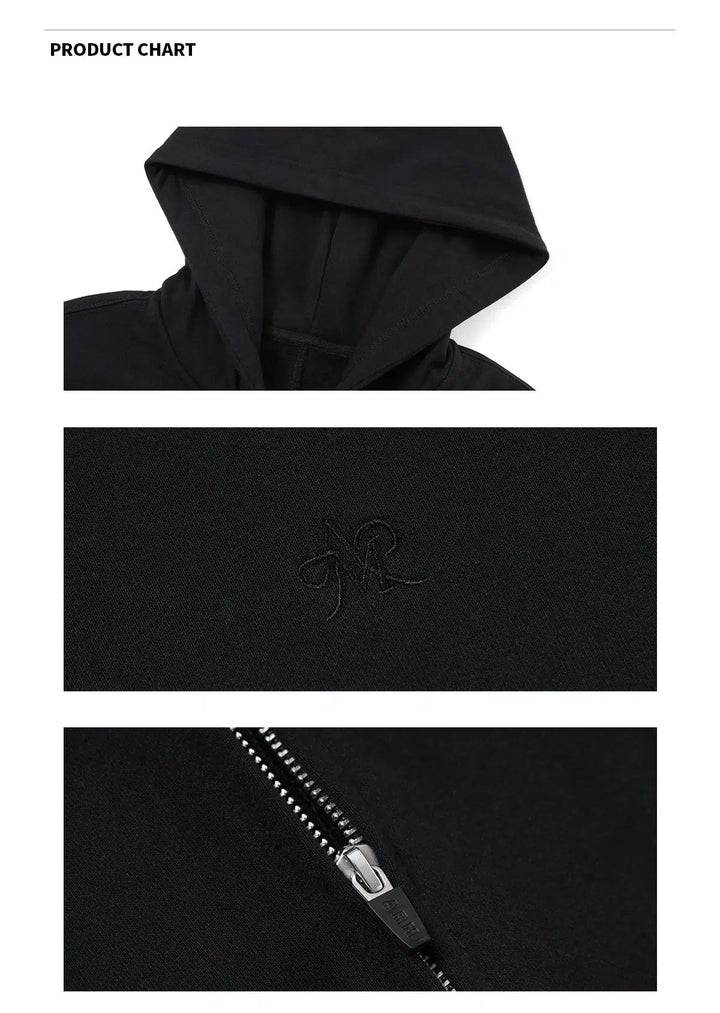 Classic Zip-Up Hooded Sweatshirt with Front Pockets