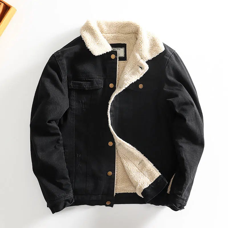 Claw Scratch Retro Velvet Denim Jacket