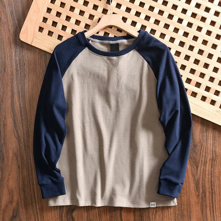 Color Block Round Neck Bottoming Shirt