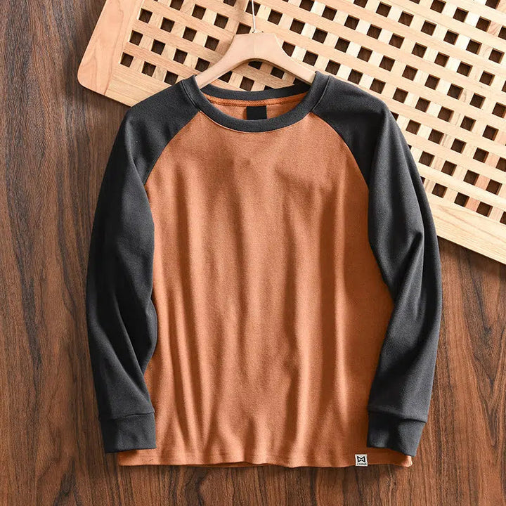 Color Block Round Neck Bottoming Shirt