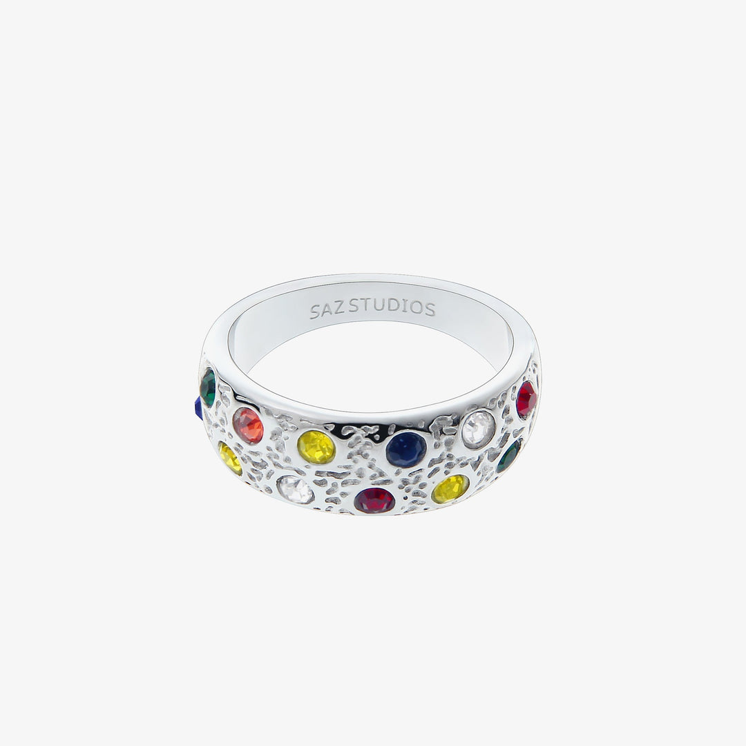 Colored Gemstone Encrusted Ring